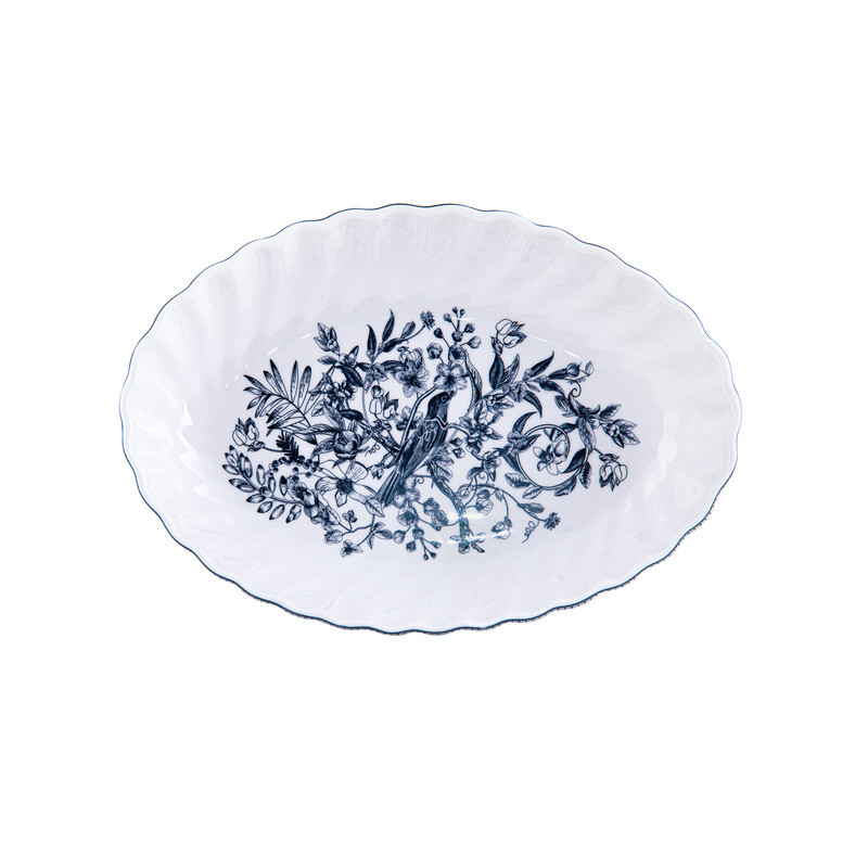 مرغ‌خوری سرامیکی گلد کیش مدل GK701144-1 با طرح لوتوس و قابلیت شست‌وشو در ماشین ظرفشویی