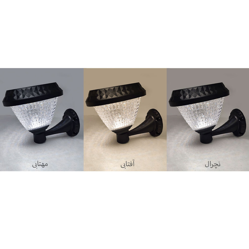 چراغ دیواری مدل خورشیدی IP65 طرح شارژی بدون سیم