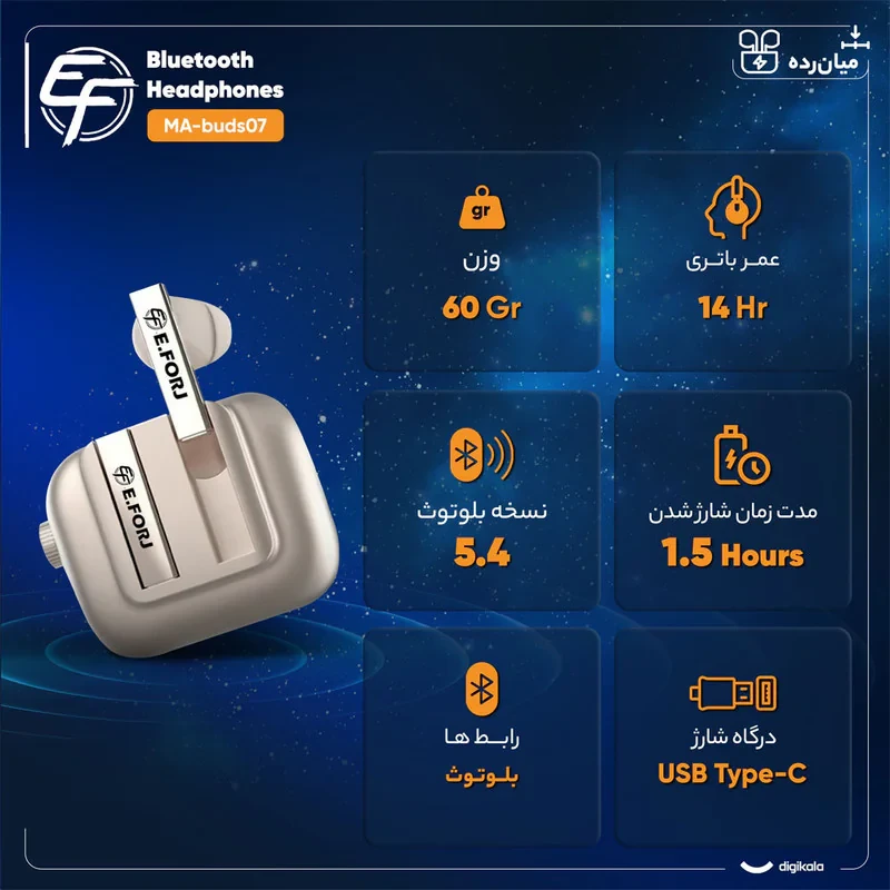 هدفون بلوتوثی ایفورج مدل MA-buds07