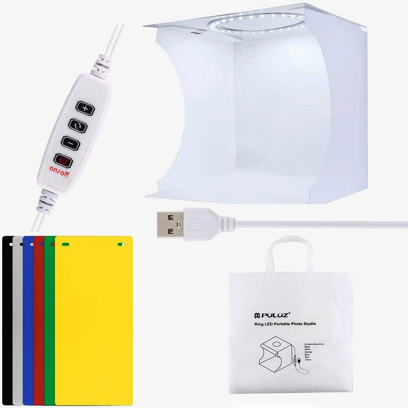 چادر عکاسی پلوز مدل Ring LED ابعاد 23x23 سانتی متر