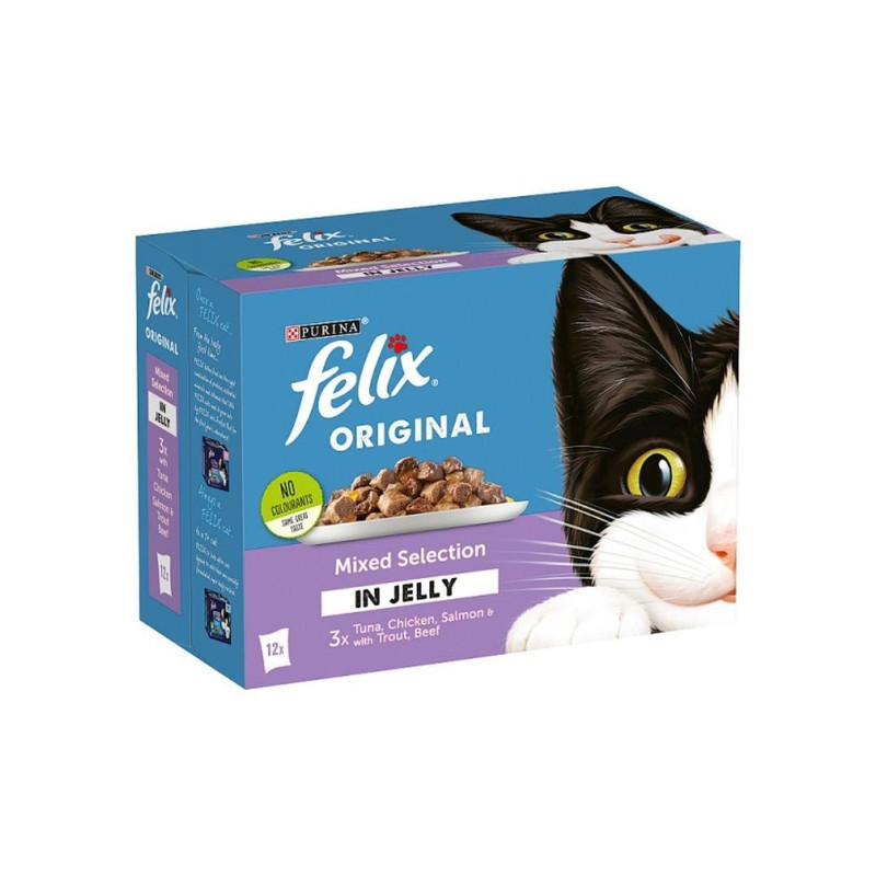 پوچ گربه فلیکس مدل گوشت بره طعم بره وزن 85 گرم