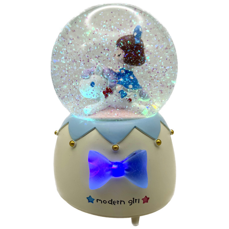 گوی موزیکال مدل پمپی modern girl طرح دختر و اسب شاخدار کد PAB7663