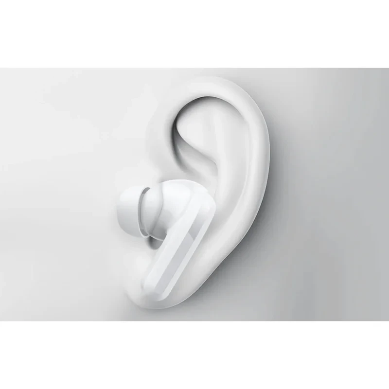 هدفون بلوتوثی شیائومی مدل Redmi Buds 5 با نویز کنسلینگ فعال (ANC)، درگاه شارژ USB Type-C، دارای نشانگر روی محفظه شارژ