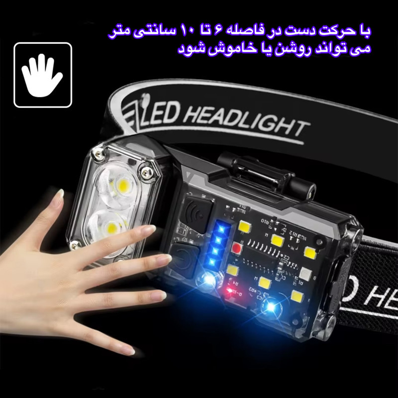 چراغ پیشانی مدل X52 با نور مهتابی