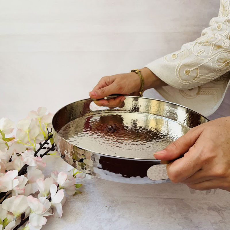سینی مسی مدل لب پهن کد ZH413