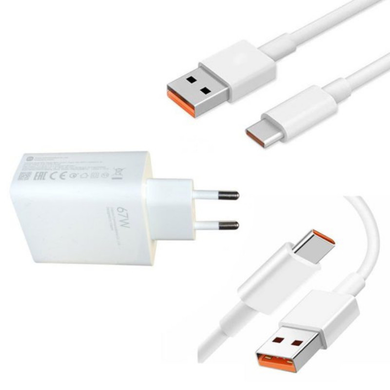 شارژر دیواری 67 وات مدل power adapter به همراه کابل تبدیل usb_c