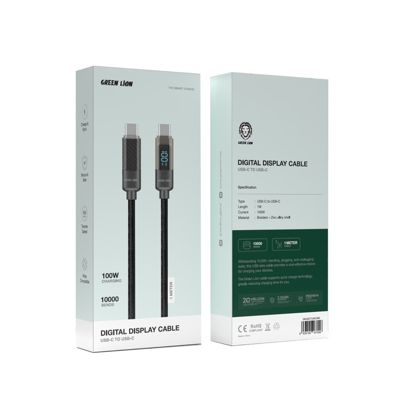 کابل USB-C گرین لاین مدل digital display طول 1 متر