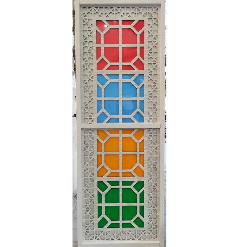 پارتیشن مدل پاراوان ثابت شیشه رنگی کد PRSTG4C
