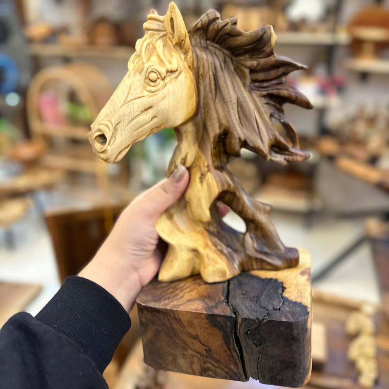مجسمه چوبی مدل اسب