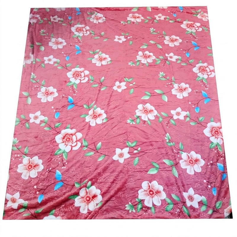پتو مسافرتی 2 نفره مدل گل برجسته طرح گل کاملیا سایز 240x220 سانتی‌متر