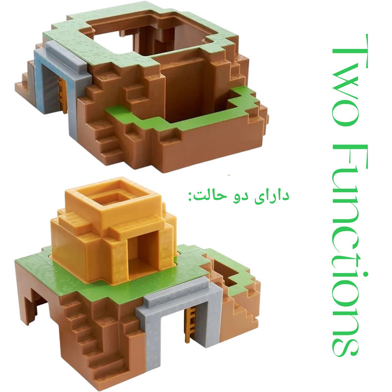 اکشن فیگور مدل ماینکرافت طرح سازه و اسکین مجموعه 9 عددی