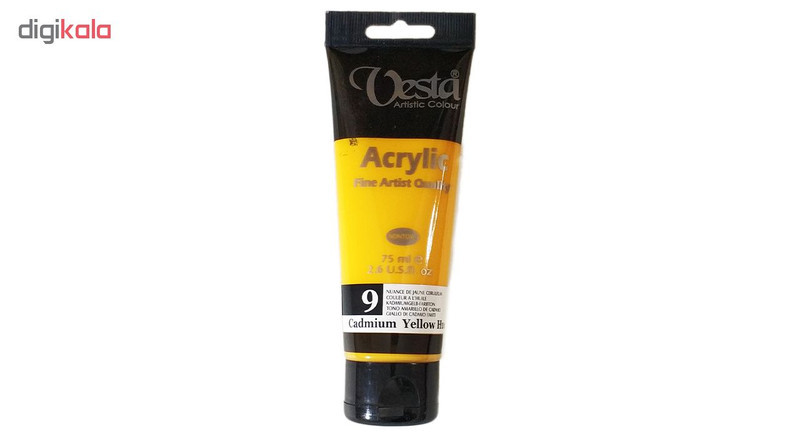رنگ اکریلیک وستا مدل 09 Cadmium Yellow Hue حجم 75 میلی لیتر