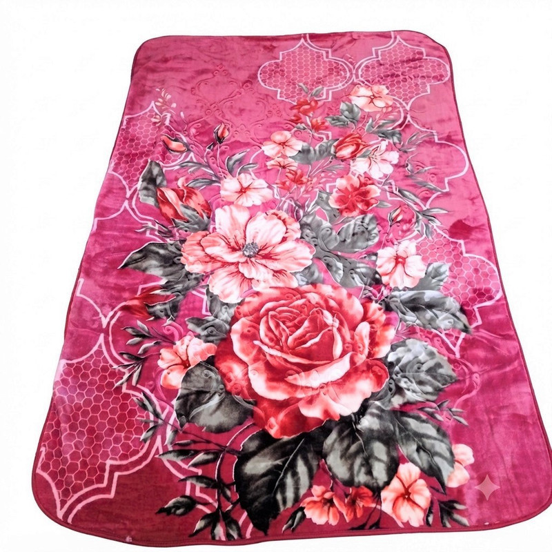 پتو 1 نفره شادیلون مدل گل برجسته سایز 160x220 سانتی‌متر
