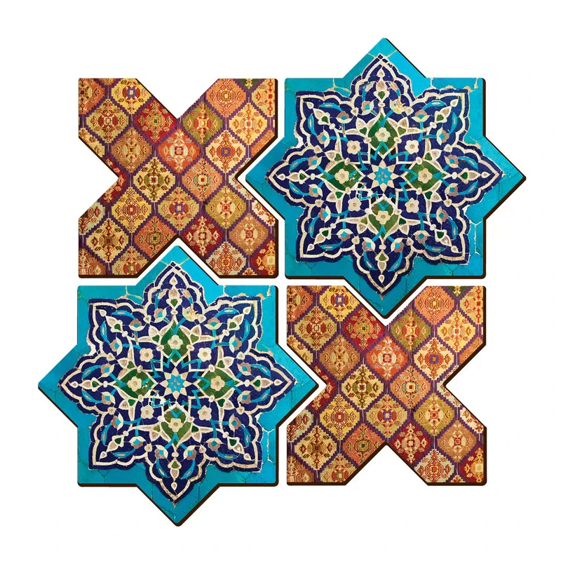 زیر لیوانی مدل کاشی مجموعه 4 عددی