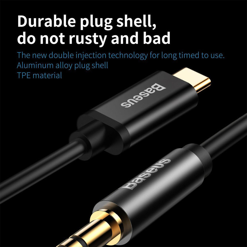 کابل تبدیل USB-C به AUX باسئوس مدل CAM01 طول 1.2 متر