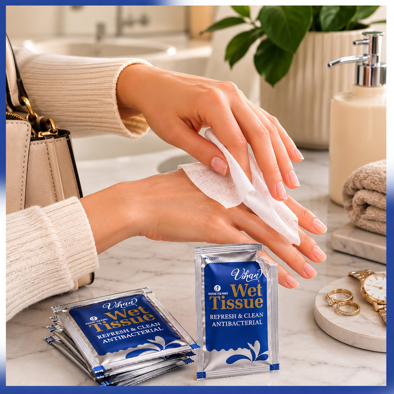 دستمال مرطوب ویهان مدل AntiBacterial-100 بسته 100 عددی