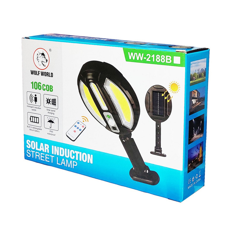 چراغ پارکی خورشیدی 30 وات ولف ورلد مدل WW-2188B