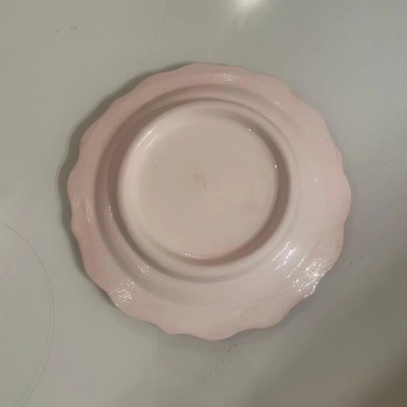 بشقاب میناکاری مدل نقش برجسته طرح لب کنگره ای کد 139 بسته 6 عددی
