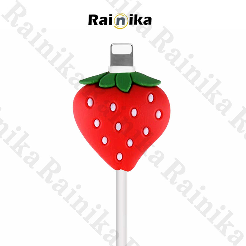محافظ کابل شارژ و هندزفری رینیکا مدل Strawberry KK 03 مجموعه 3 عددی