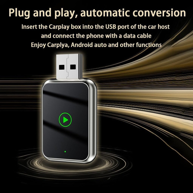 کارپلی و اندروید اتو مدل Wireless CarPlayAndroid Auto Q1J به همراه مبدل USB به USB-C