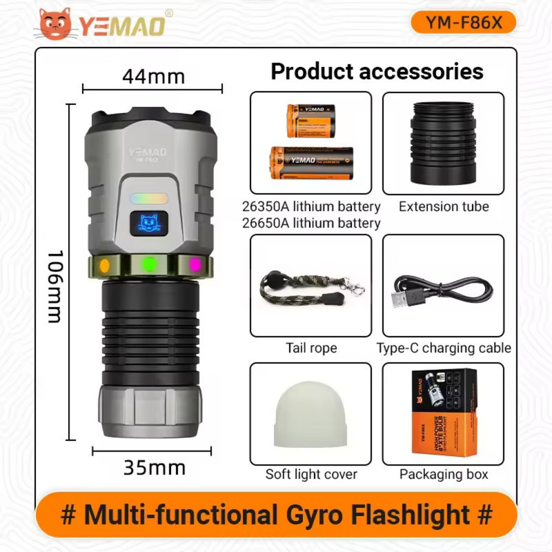 چراغ قوه دستی یئماو مدل YM-F86x با نور مهتابی