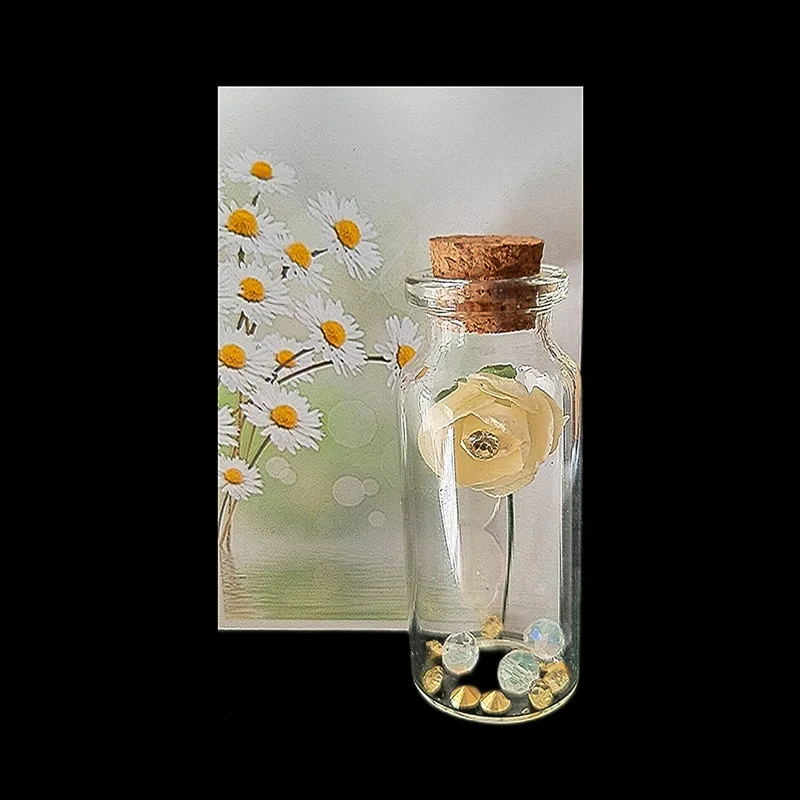 گیفت مدل بطری گل طرح کارتی بسته ۱۰ عددی