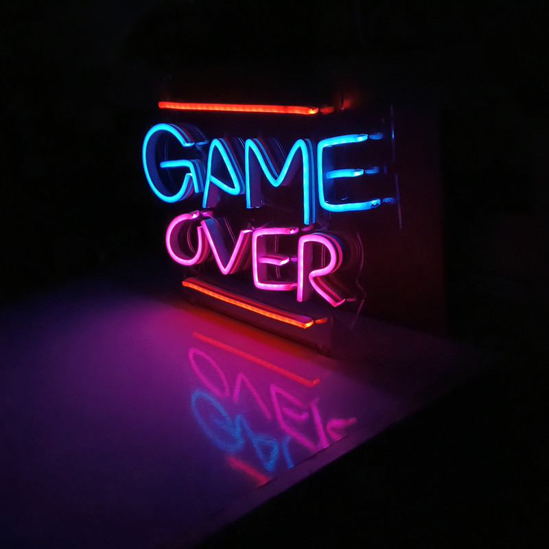 چراغ نئونی طرح Game Over کد 2025