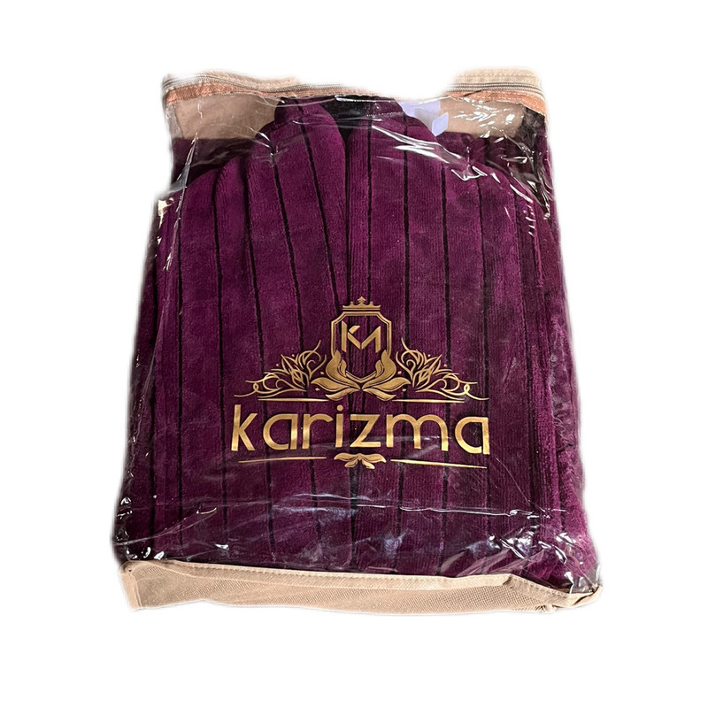 حوله پالتویی آقای کاریزما طرح یقه ابریشم مدل راه راه سایز 125 سانتی متر مناسب محدوده قد 160 الی 185 سانتی متر