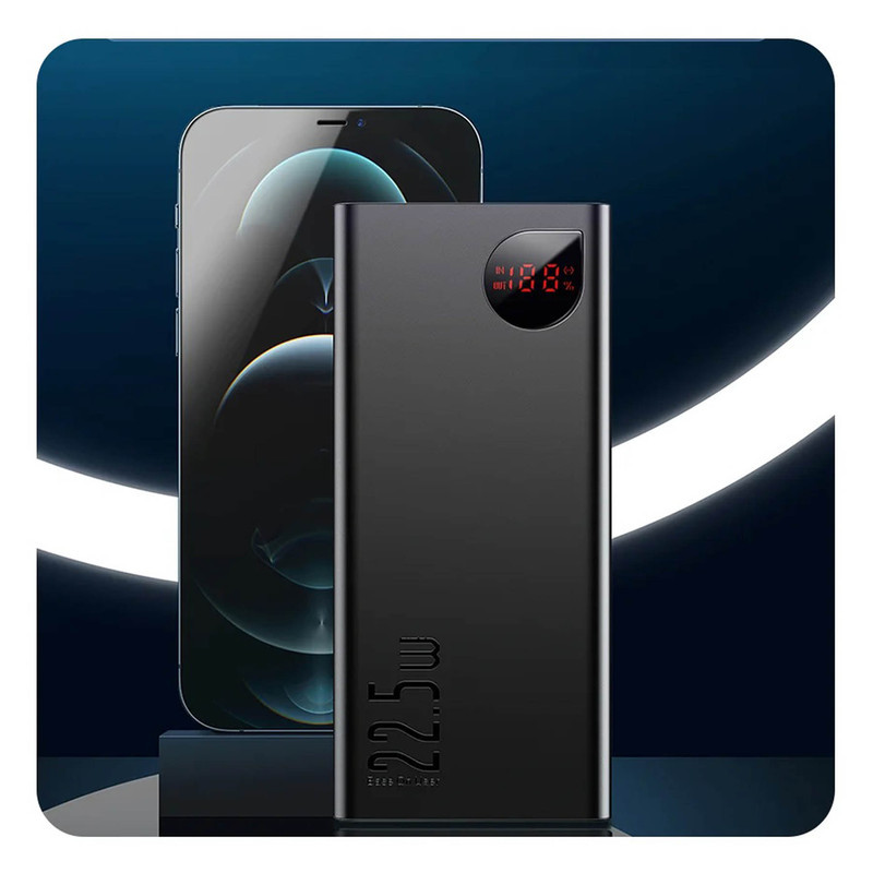پاوربانک باسئوس مدل ADAMAN METAL DIGITAL DISPLAY ظرفیت 10000 میلی آمپر ساعت