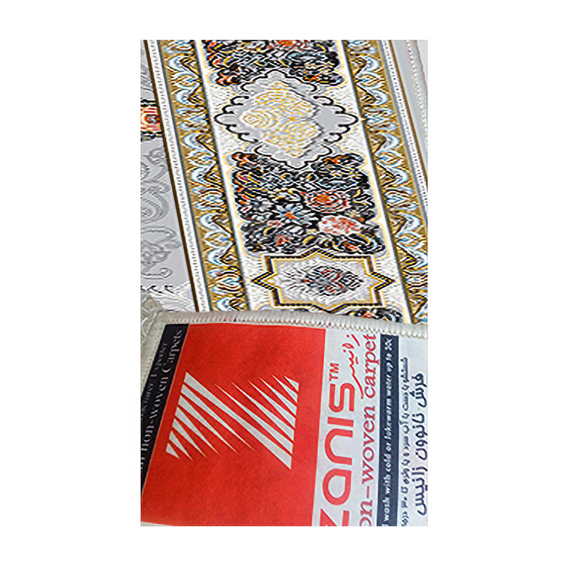 فرش ماشینی زانیس مدل سنتی طرح فانتزی زمینه طوسی