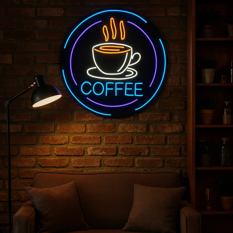 چراغ نئونی طرح coffee کد CO2025