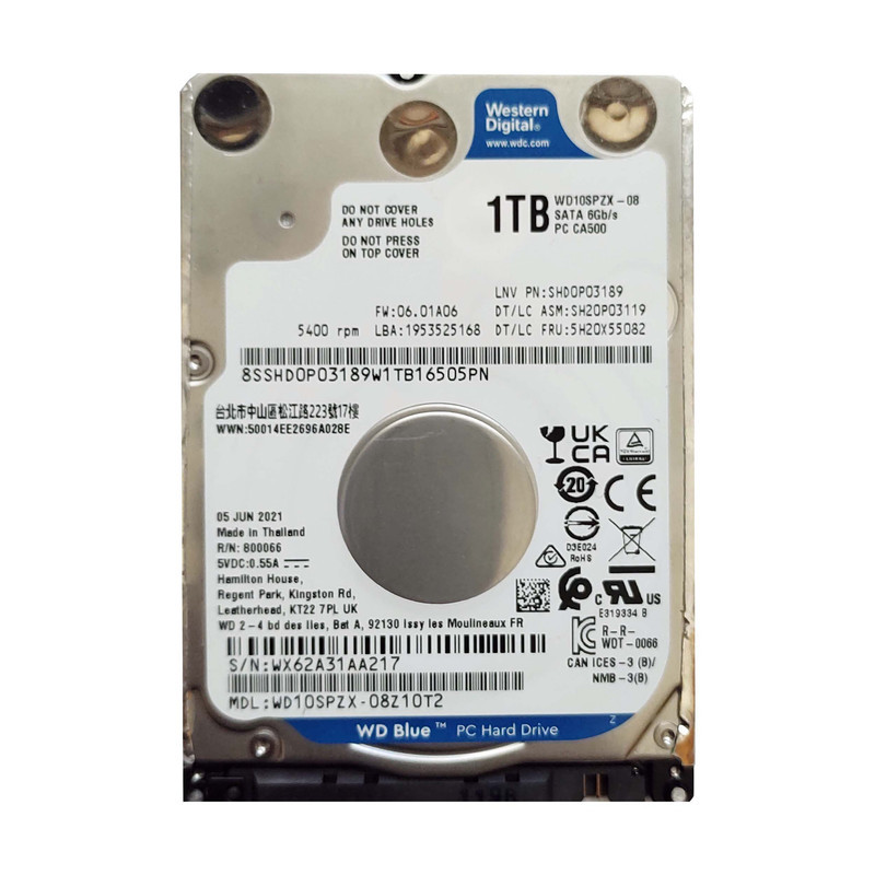 هارددیسک اینترنال وسترن دیجیتال مدل WD10SPZX-08Z10 ظرفیت 1 ترابایت
