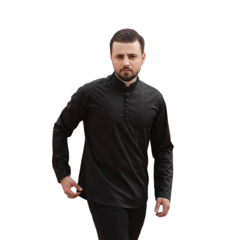 پیراهن آستین بلند یقه دیپلمات مردانه مدل S105