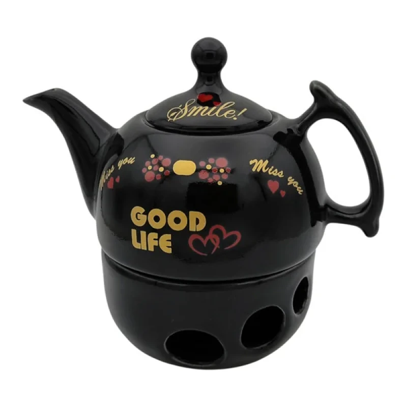 قوری و وارمر قوری مدل شقایق کد 2415xgood گنجایش 600 میلی لیتر