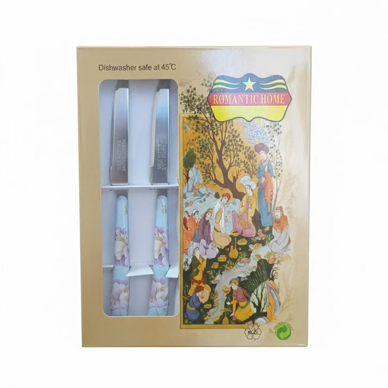کارد میوه خوری 12 پارچه رمانتیک هوم مدل گلدار