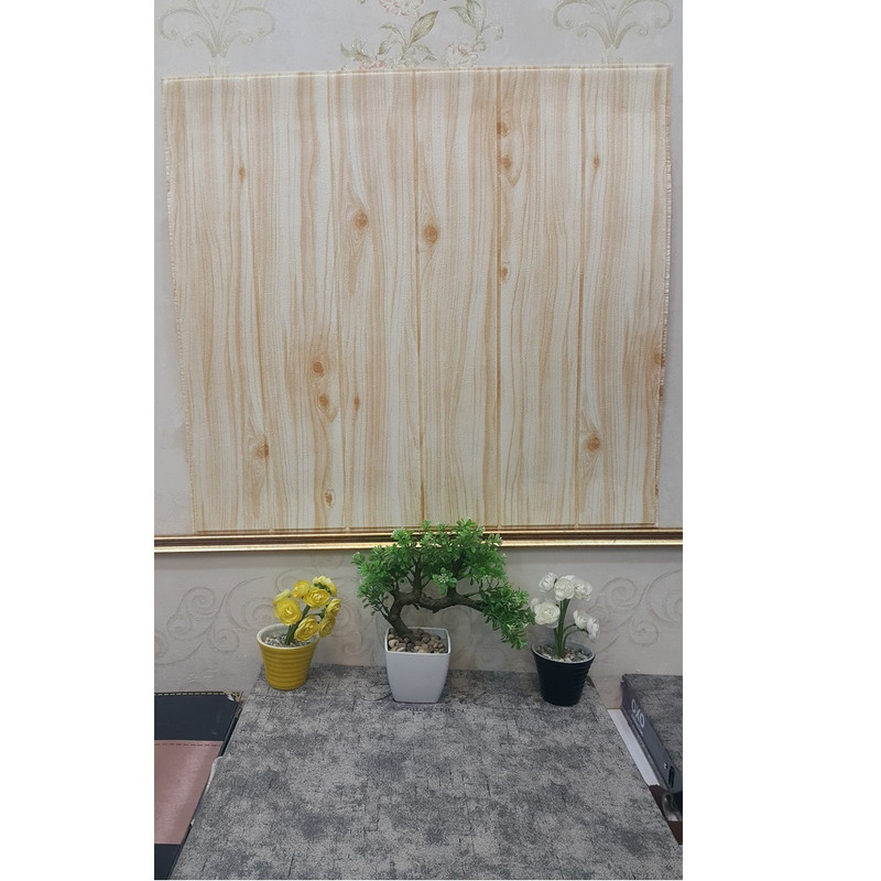 دیوارپوش ساتکس مدل فومی طرح چوب بسته 4 عددی