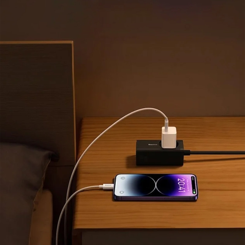 شارژر دیواری 30 وات بیسوس مدل GAN5 mini 30W به همراه کابل تبدیل USB-C