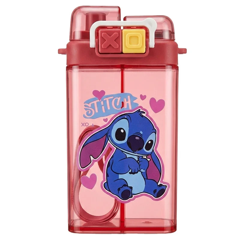 قمقمه کودک مدل کتابی دومخزنه طرح استیچ عاشقانه Stitch XOXO گنجایش 0.5 لیتر