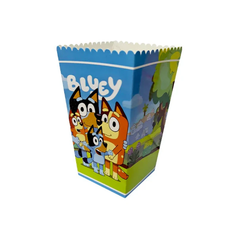 ظرف پاپ کورن یکبار مصرف مدل بلویی کد BlueyP1 مجموعه 10 عددی