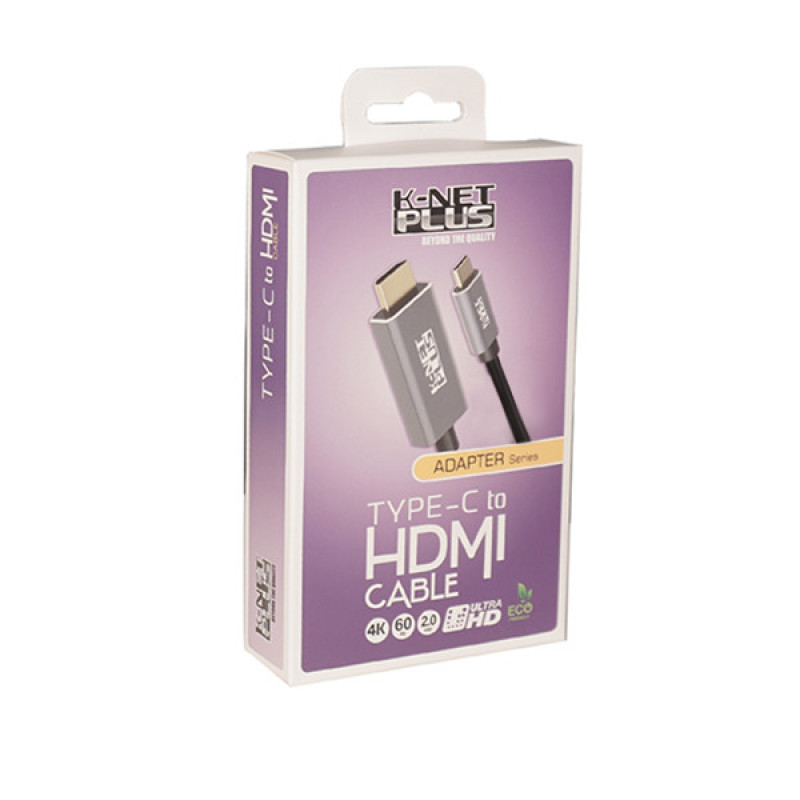 کابل تبدیل USB-C به HDMI کی نت پلاس مدل KP-COCM2HD10 طول 1 متر