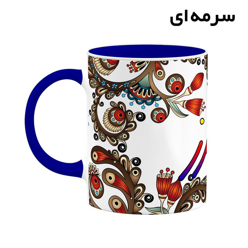ماگ کاکتی مدل اسم فرامرز طرح سنتی گل و بته کد mgh46330