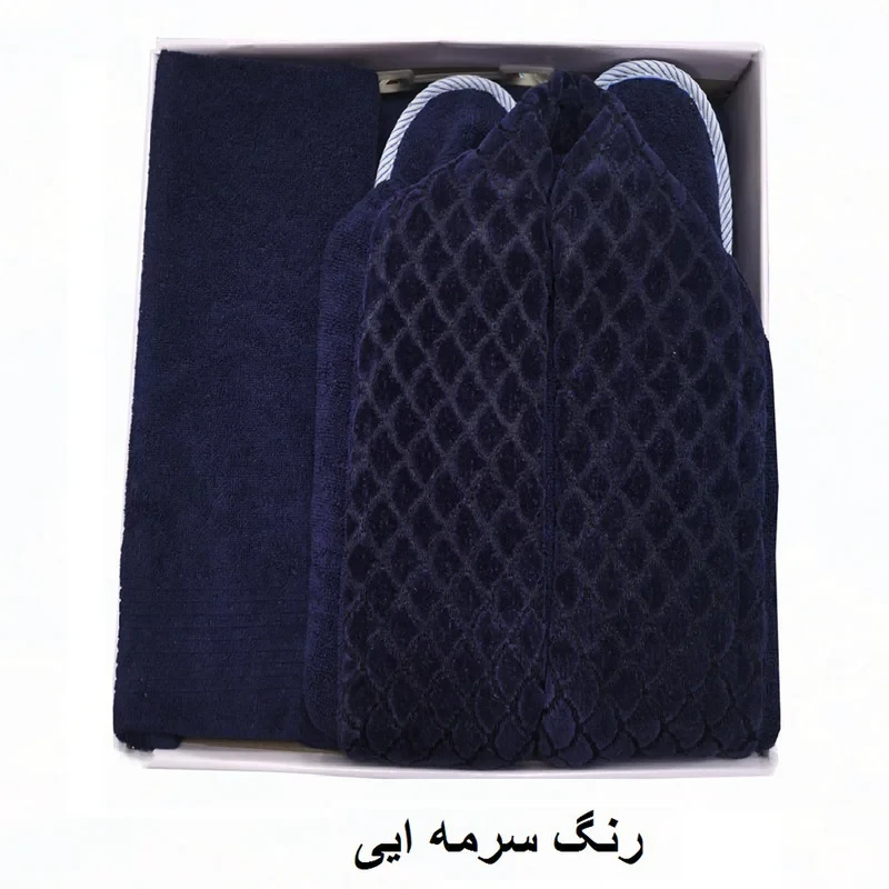 سرویس حوله پالتویی ۳ تکه هنرمند مدل AJORI سایز ۱۲۵