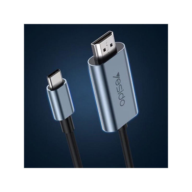 کابل تبدیل USB-C به HDMI یسیدو مدل HM10 طول 2 متر
