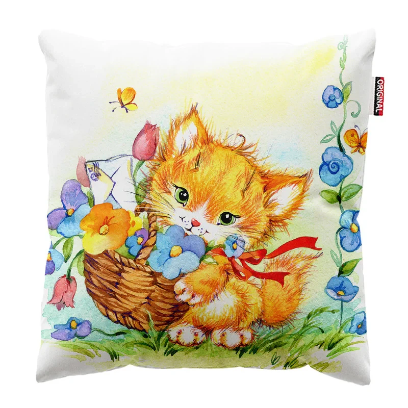 کوسن کودک پاد آفرین مدل گربه ملوس کد 03 سایز 30*30 سانتی متر