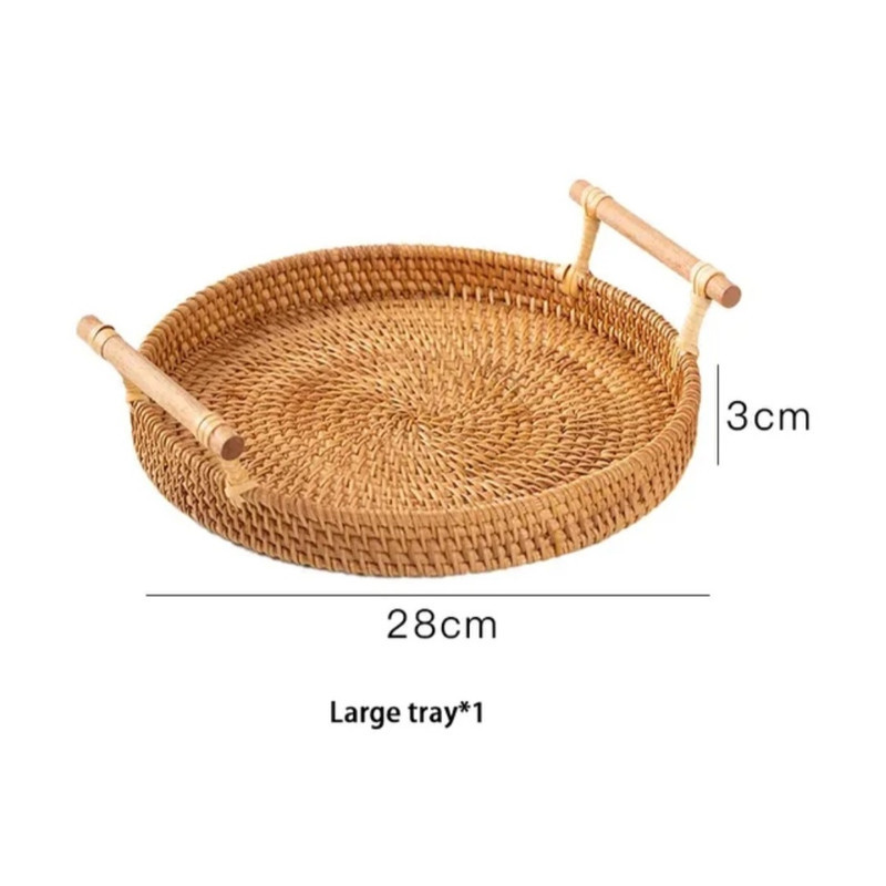 سینی مدل حصیری بسته 3 عددی