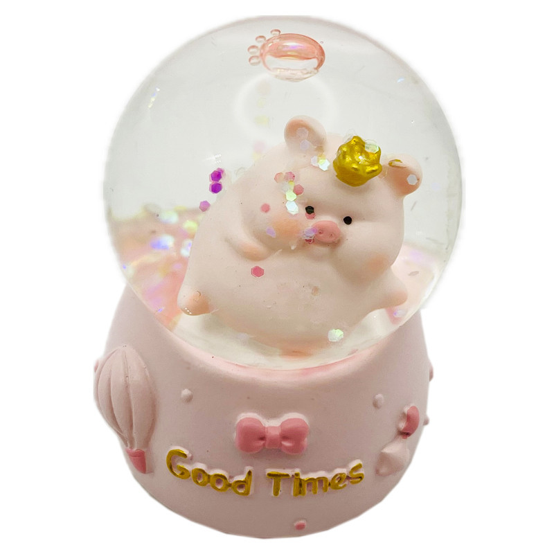 گوی چراغ‌دار مدل  Good Times طرح بچه خوک تاج به سر کد B1623.15