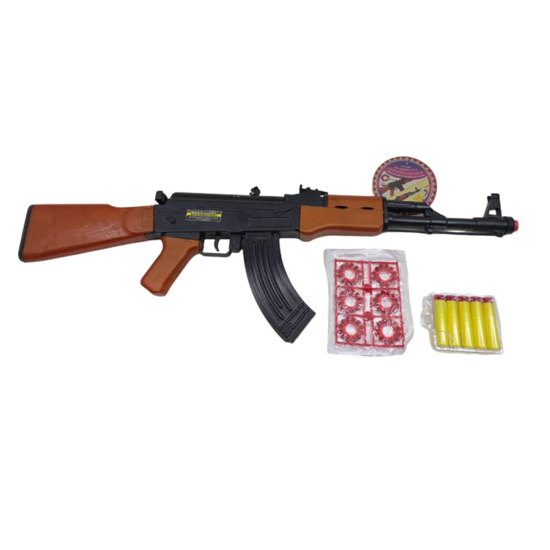 تفنگ بازی ناب سل مدل کلاشینکف تیر فومی ترقه ای kalashnikov کد ak-47