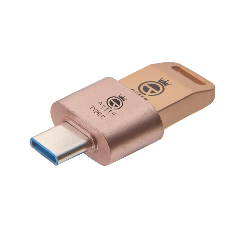 فلش مموری 32 گیگابایت کوئین تک مدل UNIQUE C-PLUS با طراحی ساده و مبدل USB-C
