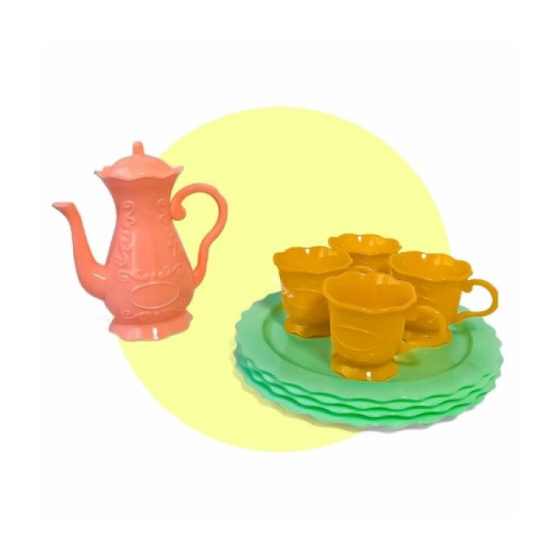 ست اسباب بازی آشپزخانه مدل کیک یک طبقه تولد و سرویس چای خوری