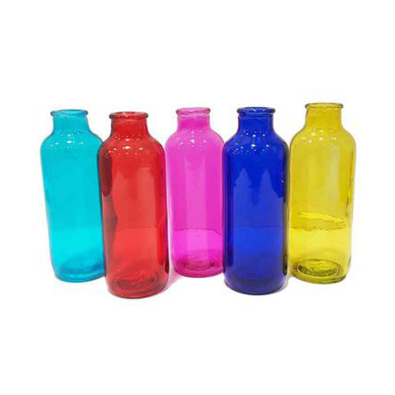 گلدان دکوری شیشه‌ای طرح کلاسیک ابعاد 7×7×19 سانتی‌متر و وزن 250 گرم، مناسب برای تراریوم و گیاهان طبیعی